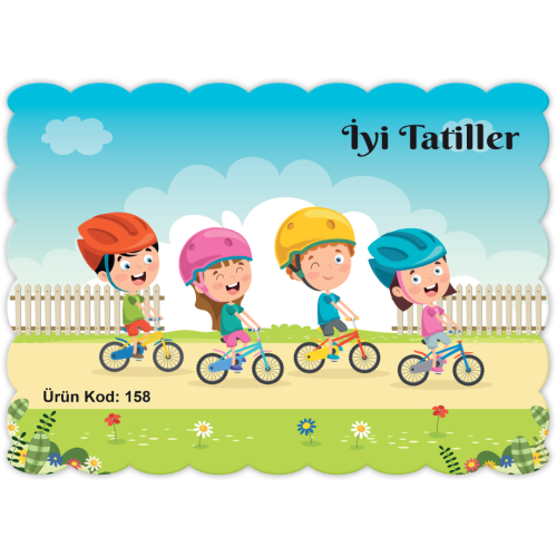 Karne Kılıfı Çocukların Bisiklet Keyfi - Ürün Kodu : 158