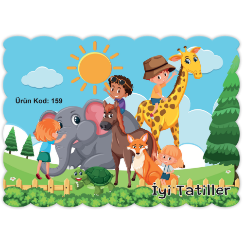 Karne Kılıfı Çocukların Hayvan Sevgisi - Ürün Kodu : 159