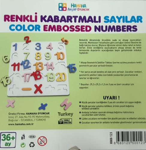 Hamaha Renkli Kabartmalı Ahşap Sayılar